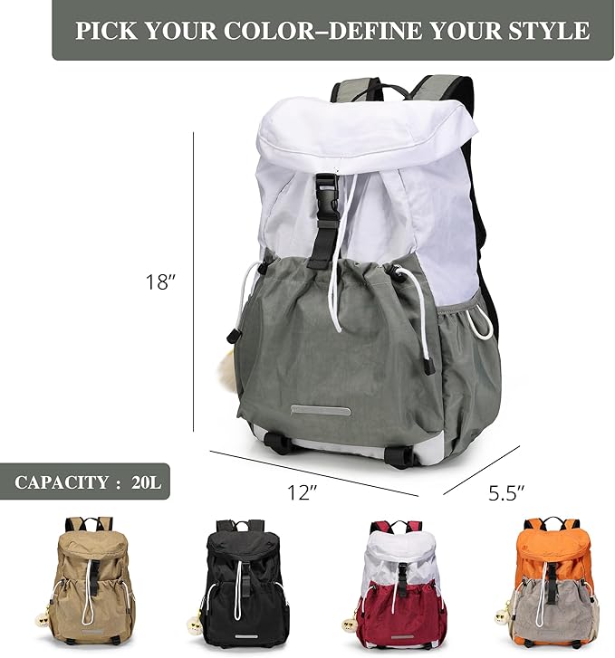Drawstring Backpack for Teen Girls Boys, Work College Travel 17 Inch Laptop Backpack, Cute Back to School Bookbag, Casual Daypack for Middle High School University Daily Use Gym