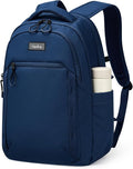 Travel Laptop Backpack for Women Men, 18 Inch Large Work Backpack for Commuter College School Book Bags, Water Resistant Backpack with Luggage Strap Water Bottle Pocket Chest Strap, Navy Blue