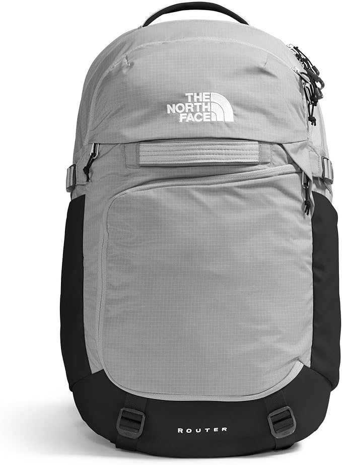 The North Face Router Everyday Laptop Backpack - Daypack, Water Repellent, Laptop Sleeve, Reflective Details, Meld Grey/TNF Black-NPF, One Size