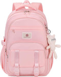Hidds College Backpack Laptop Backpacks 15.6 Inch for Men Women Elementary Middle High School Book Bag For Teens Girls Boys Student Anti Theft Travel Daypack Large Bookbags-Pink