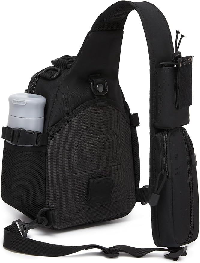 ATBP Small Tactical Holster Sling Backpack Accessories Shoulder Pouch Water Bottle & Radio Holder Crossbody Bag for Men