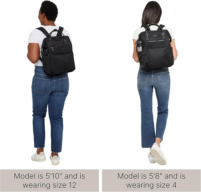 Baggallini Soho Backpack - Travel Laptop Backpack for Women - Lightweight Water-Resistant Luggage Bag, Black