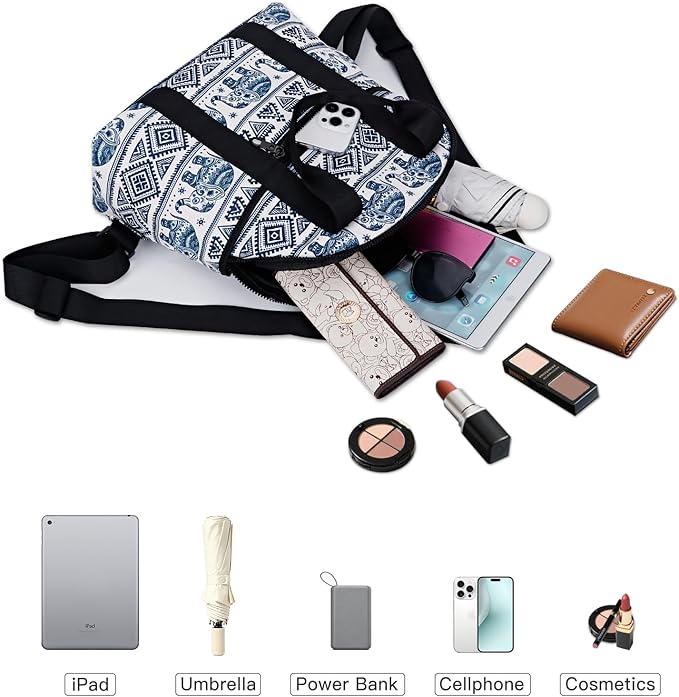 Women’s Backpack Purse Medium Size with Trolley Sleeve, Adjustable Strap/Top Handle, Water Resistant Travel Daypack, Elephant