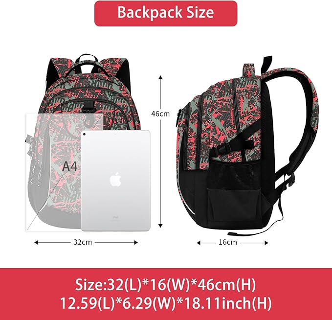rickyh style School Backpack Travel Bag for Men & Women Lightweight College Back Pack with Laptop Compartmen