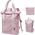 Foldable Convertible Tote Backpack Lightweight Versatile Nylon Daypack for Women Work Leisure Travel,Berry Pink