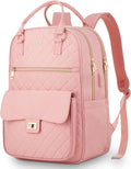 Backpack Boogbag for Women,Cute School Backpack for Teen Girls with Laptop Compartment,Quilted Stylish Computer Bag Big Book Bag for College Student Work,Pink
