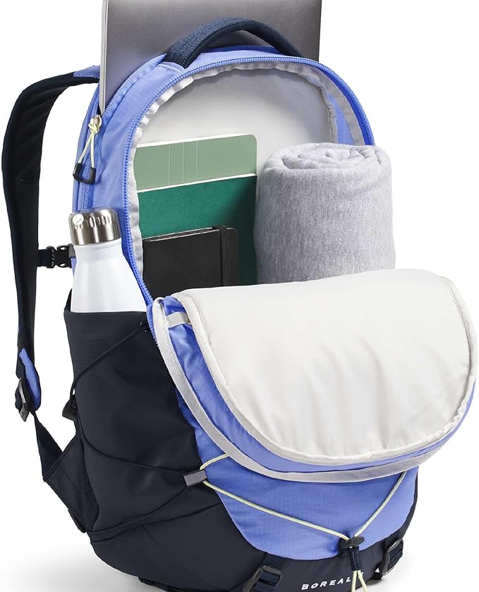 The North Face Women's Borealis Commuter Laptop Backpack - Everyday Travel Bag, Laptop Sleeve, Reflective Details, Periwinkle Glow/Summit Navy/Lemon Mist, One Size