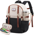 LOVEVOOK School Backpack for Teen Girls, Waterproof Travel College Bookbag for Middle High School with Large Cup Holder & Pencil Case, Fits 15.6'' Laptop, Cute Aesthetic Kids Student Backpack