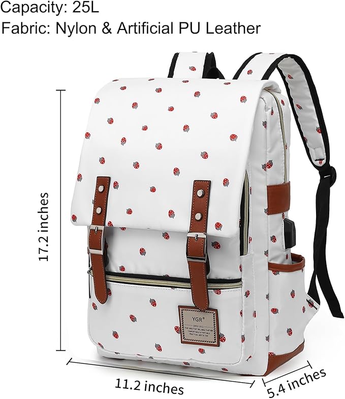 YGR Floral Laptop Backpack for Women, Female, School, Travel, Business, Outdoor Sports, Office, Work