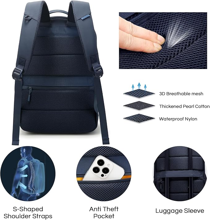 BANGE Laptop Backpack Fits for 15.6 Inches, Commute Backpacks for Daily Working,Business, Travel, Waterproof Work Bag for Men and Women