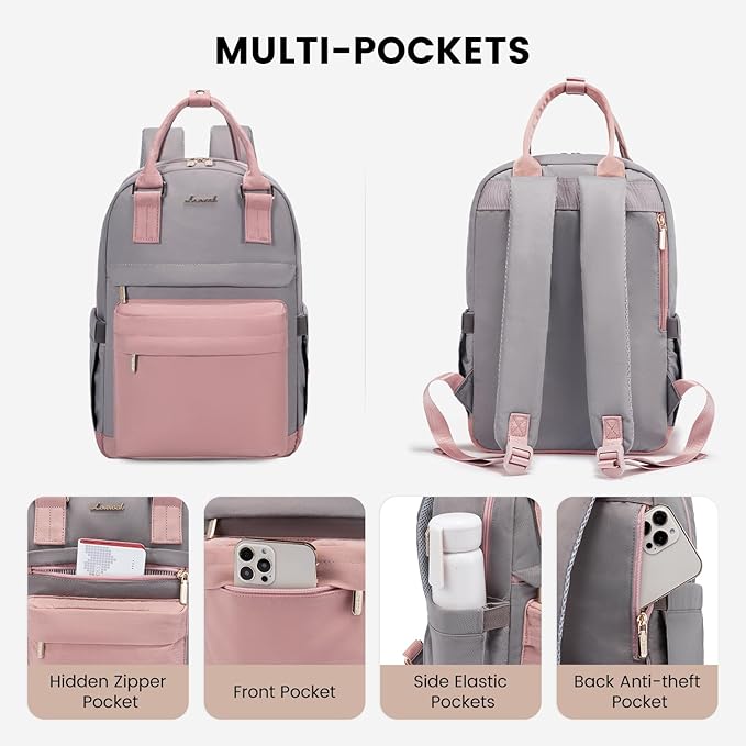 LOVEVOOK Backpack purse for Women, 14 Inch Laptop backpack Cute Waterproof Backpacks Stylish Travel Bags Vintage Daypacks for College Work