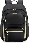 LIGHT FLIGHT Women's Laptop Backpack Fit for 15.6 Inch for Travel Work Business College, Large Capacity Stylish Bookbag with USB Port and Water-Resistant for Daily Use,Black
