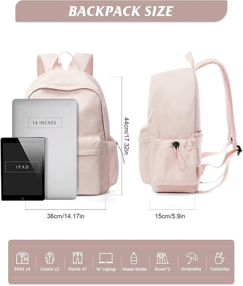 Classic Backpacks For School Teens Girls Boys, Lightweight Casual Daypacks Middle Students Backpck, Cute High School Bookbag, Simple College Backpack for Women Men(Pink)