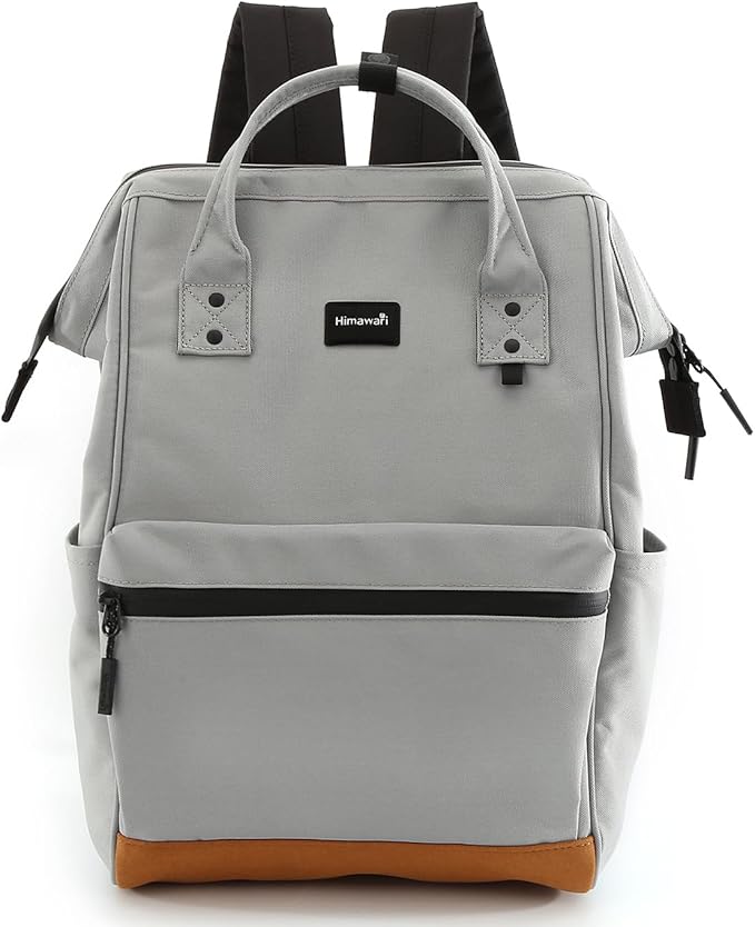 Himawari Travel School Backpack with USB Charging Port 15.6 Inch Doctor Work Bag for Women&Men College Students(124#-07# Gray, Regular)