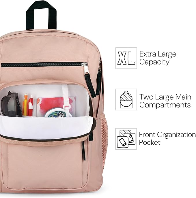 JanSport Laptop Backpack - Computer Bag with 2 Compartments, Ergonomic Shoulder Straps, 15” Laptop Sleeve, Haul Handle - Graphite Grey