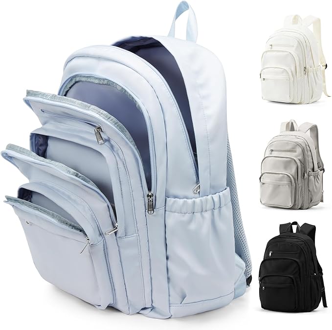 weradar School Backpack For Women Men, Lightweight Casual Daypack College Backpacks, Aesthetic Students Bookbag, Backpack With Lots Of Pockets,Cute High School Bag For Boys Girls(Blue)