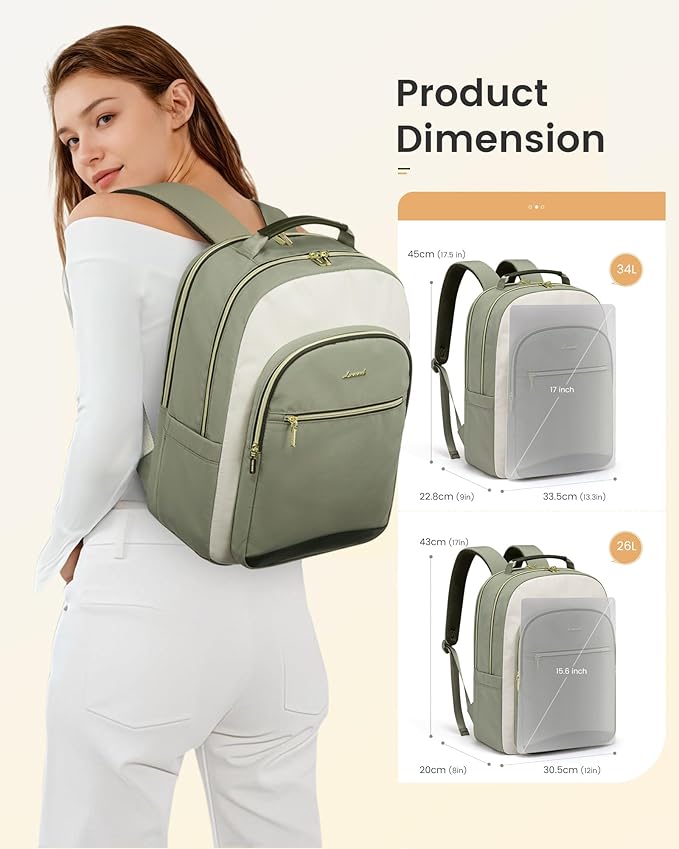 LOVEVOOK Laptop Backpack for Women, 15.6 Inch Work Business Backpack Purse for Teacher, Waterproof Nurse Bag College Bookbag for School, Casual Personal Item Travel Bag College Daypack