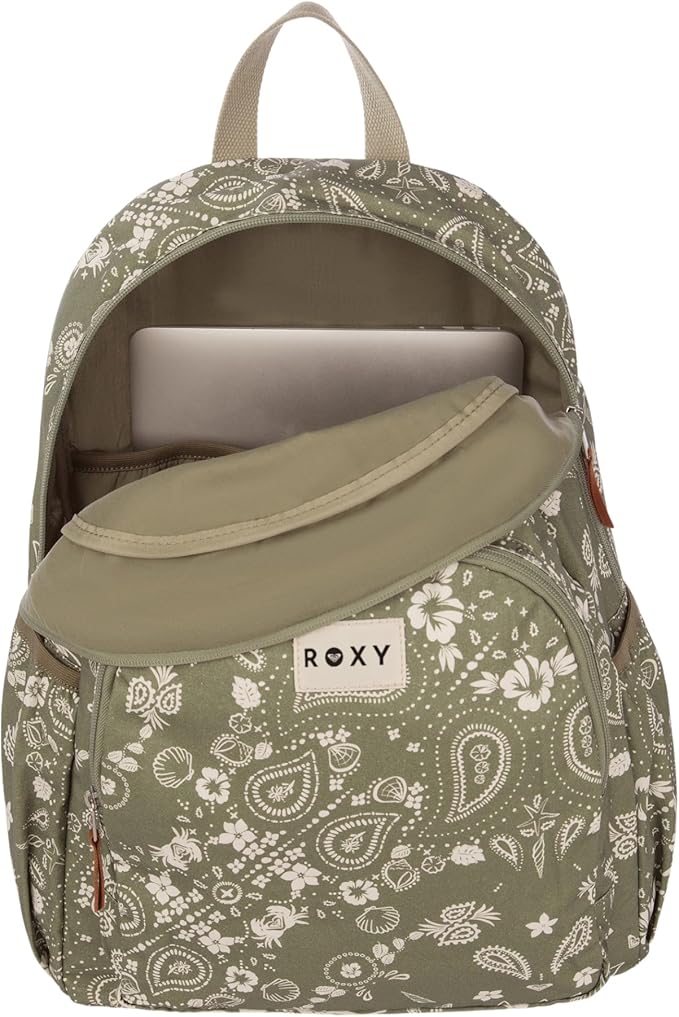Roxy Women's Moon Magic Backpack | Travel | Vacation | Everyday Carry | Laptop Sleeve | Padded Straps | 22L - Oil Green Boho Bandana