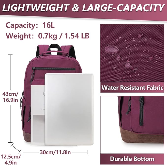 VX VONXURY Backpack for Men Women,Lightweight Bookbag with Mulitiple Pockets,Classical Water Resistant Travel Backpack