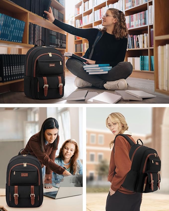 LOVEVOOK School Backpack for Women 15.6" Cute Bookbag for Girls in Highschool College Casual Daypack Backpacks Water Resistent