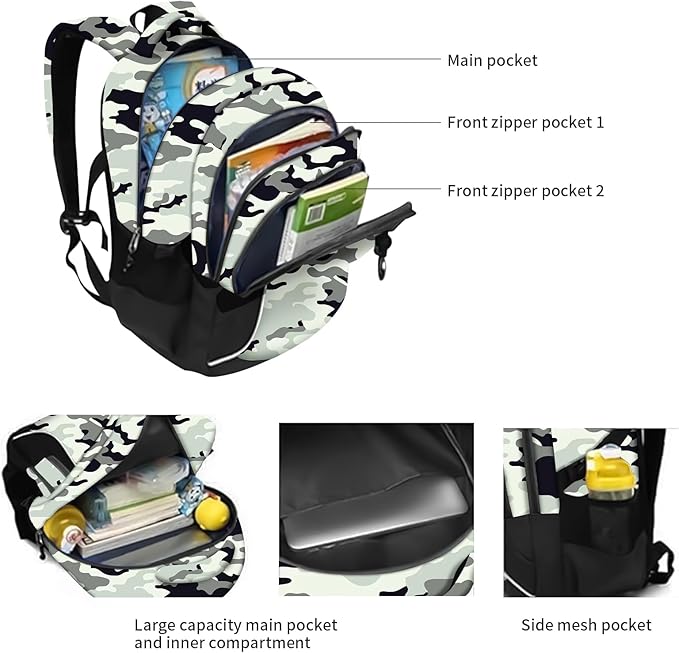 rickyh style School Backpack Travel Bag for Men & Women Lightweight College Back Pack with Laptop Compartmen (23QIANHUI)