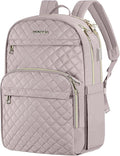 KROSER Laptop Backpack for Women 15.6 Inch Stylish Daypack with USB Charging Port, Water-repellent Nylon Backpack for Travel/Business, Dusty Pink