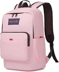 Classic Casual Backpack, Lightweight Daypack with 10 Pockets, Laptop Compartment, EVA Foam Pad (Dark pink)