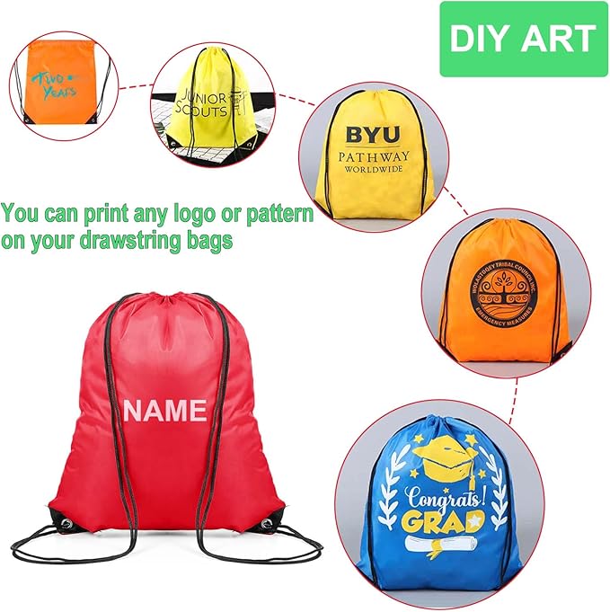 120-Pcs Drawstring Backpack,Drawstring Bags Bulk,Cinch Sack String Back Bag Draw String Storage Bags for Sports, Gym, Travel, Women Men Outdoor 12 Colors