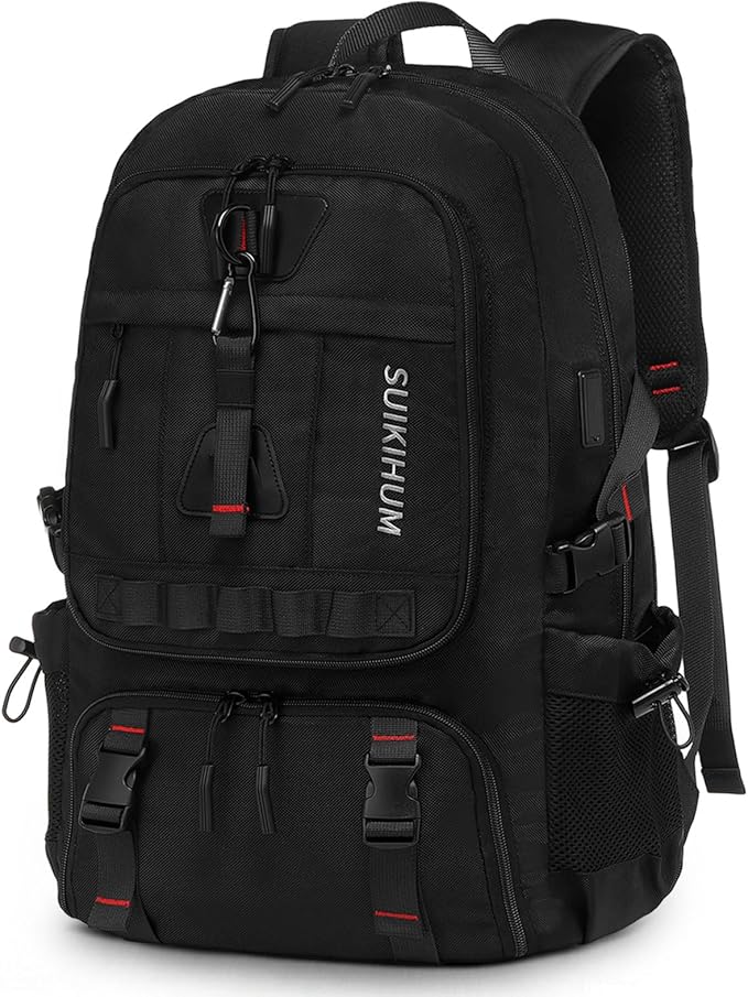 Travel Backpack for Men, 35L TSA Approved Large Laptop Backpack Fits 18.4 Inch, Water-Repellent W/Shoe Compartment & Wet Pocket Anti-theft Pocket, Black
