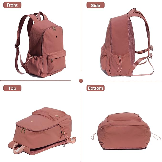 ESVAN Personalized Gifts Backpack Canvas Linen Nylon 17 inch Laptop Bag for Women Casual College