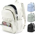 Lightweight Backpack for College & High School Backpack With Lots of Pockets Cute School Bag for Girls Boys, Large Capacity Bookbag for Women Men, Waterproof Teens Casual Daypack Backpack(Beige)
