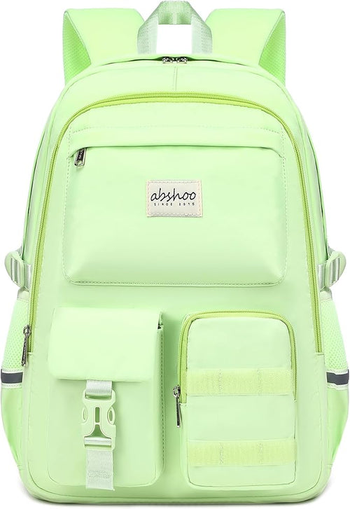 abshoo Big Student Laptop Backpack For College Women Middle High School Teen Girls Bookbag Travel Daypack (Greenyellow)