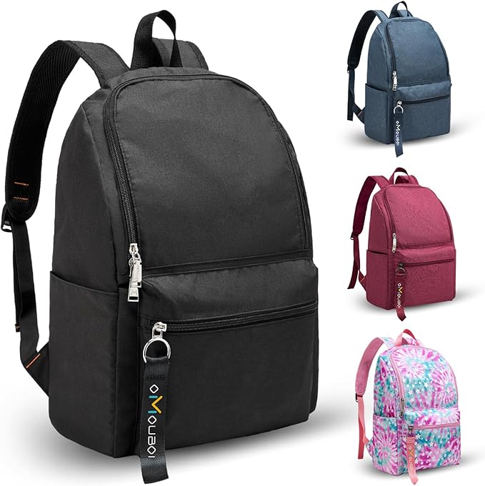 OMOUBOI Casual Daypacks Superbreak Backpack 14 inch Laptop Backpack for Women & Men Fits Tourism Business (Black)