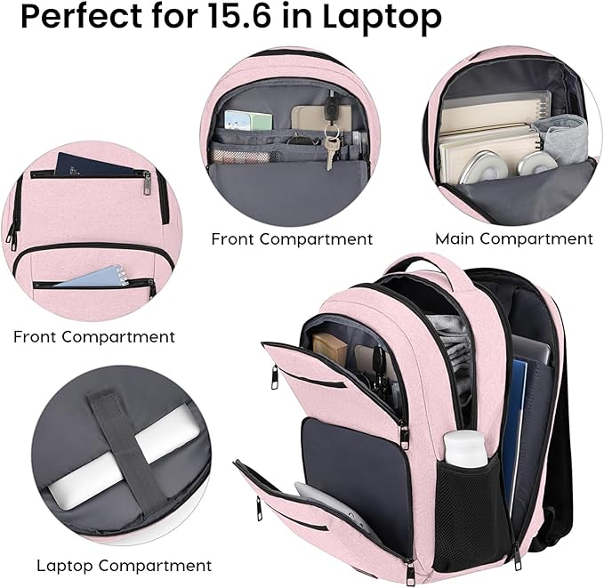 BIKROD Backpack for Girls Women, School Backpack for Teen Boys, Lightweight Casual High School Bookbag, Daily-use Travel Laptop Backpack with USB Charging Port Fits 15.6 Inch Notebook