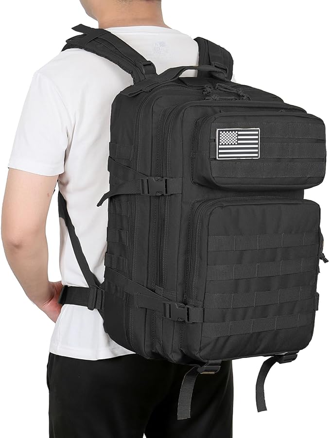 QT&QY 45L Military Tactical Backpacks Molle Army Assault Pack 3 Day Bug Out Bag Hiking Treeking Rucksack…