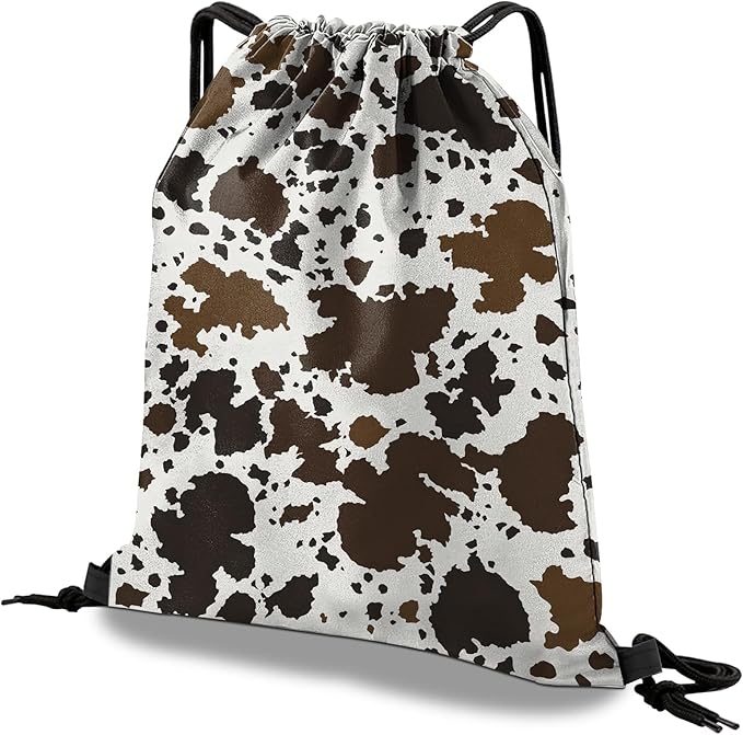 Drawstring Backpack Draw String Bag Waterproof for Sports Gym Beach Travel Cute Aesthetic Sackpack Men Women (13"×17")-Cowhide