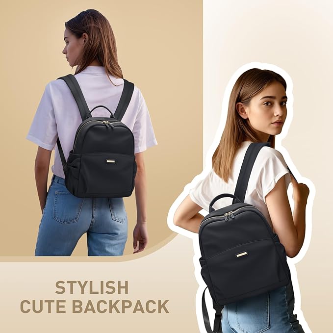 Mini Backpack for Women Small Backpack Purse Cute Stylish Lightweight Daypack for College Work Travel Party,12.9Inch,Classic Black