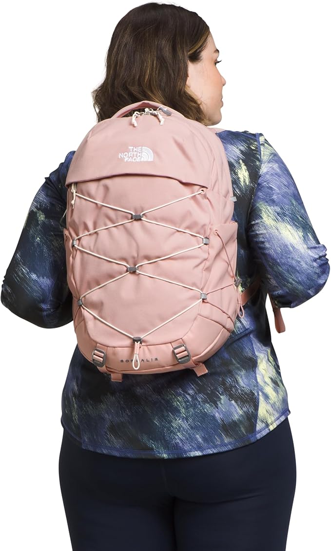 The North Face Women's Borealis Commuter Laptop Backpack - Everyday Travel Bag, Laptop Sleeve, Reflective Details, Pink Moss Dark Heather/Gardenia White-NPF, One Size