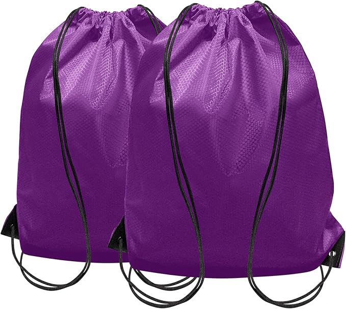 HIIXHC 2 Pack Purple Drawstring Backpacks, Cinch Bag, Lightweight & Washable Sackpack, Perfect for Gym, Sports, Travel - Men & Women,X-Large 22.4"x17.5"