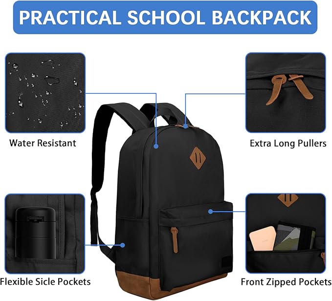 Goloni Backpack for Men Women, Anti-Theft Travel Laptop Backpack, Water Resistant 17.3 Inch USB Charging Backpack, Large Capacity Work Commute Bag