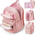 Backpack for Girls,Kids School Backpack Girls Cute Kindergarten Elementary Preschool Middle School Bags Kids Teens Aesthetic Bookbag Kawaii Backpacks Student Daypack Pink
