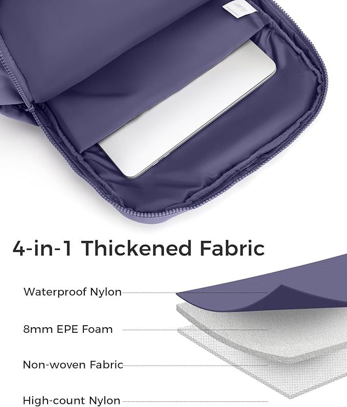 FODOKO Backpack for Work, Casual Backpack for Women Men Daypack Backpack for Travel College Bookbag Separate Compartment for 15.6 Inch Notebook Mistviolet