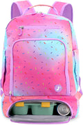 J World New York 2-in-1 Insulated Backpack Lunch Box for Kids. Adult School Bookbag, Confetti