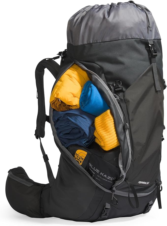 The North Face Women's Terra 55 Backpack - Hiking Pack, Women-Specific Fit, Cinch-Top Opening, Pole & Ice Axe Attachments, Asphalt Grey/TNF Black-NPF, X-Small/Small