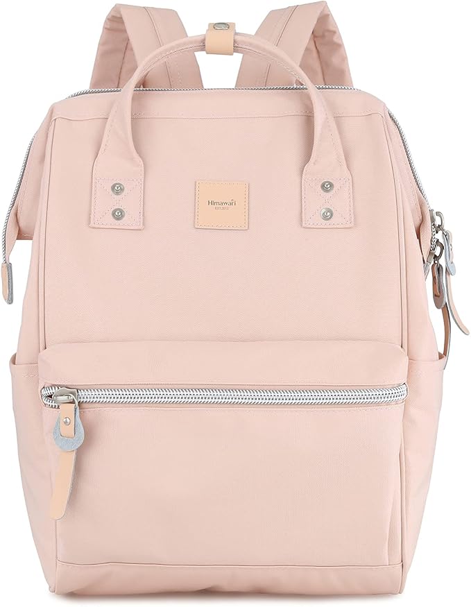 himawari Laptop Backpack for Women&Men Travel Backpack With USB Charging Port Large Business Bag Water Resistant College Bag Computer Bag Doctor Bag(1881-Pink, Regular)