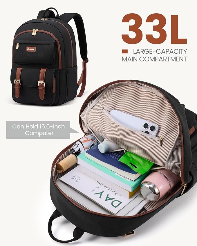 LOVEVOOK School Backpack for Women 15.6" Cute Bookbag for Girls in Highschool College Casual Daypack Backpacks Water Resistent
