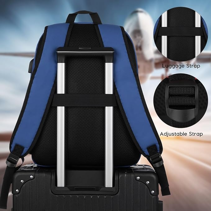 YAMTION School Backpack,Classic Bookbag Men and Teen Boy Schoolbag with USB Charging Port for High School College Office Work Travel