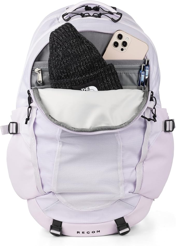 The North Face Women's Recon Everyday Laptop Backpack - PFAS Free, Lavender Fog/TNF Black, One Size