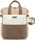 LOVEVOOK Laptop Backpack for Women, 15.6 Inch Work Travel Backpack Purse for School College Bookbag for Teen Girls Cute Computer Backpack for Teacher Nurse Business, Coffee-Beige