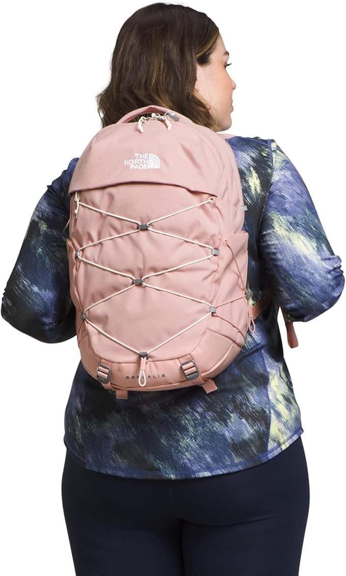 The North Face Women's Borealis Commuter Laptop Backpack - Everyday Travel Bag, Laptop Sleeve, Reflective Details, Pink Moss Dark Heather/Gardenia White-NPF, One Size